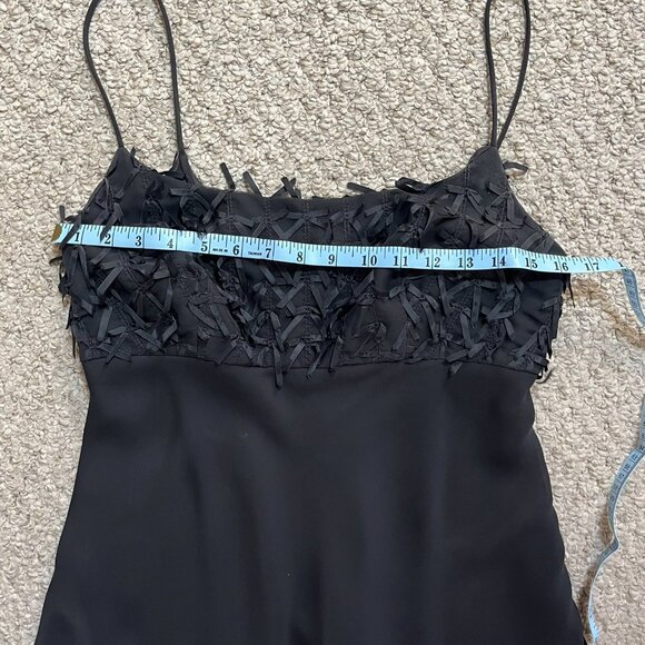 ABS Evening Collection Black Chiffon Cocktail Dress, Size 8 (fits like a 6) - Picture 9 of 10